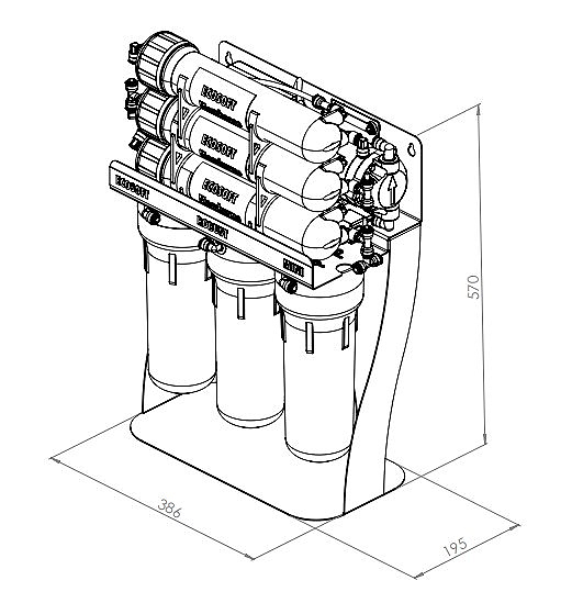 Rozmery reverznej osmózy HyRObust MINI