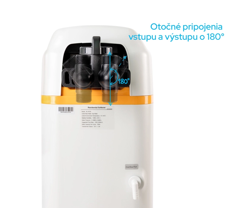 Otočné pripojenia vstupu a výstupu filtra HydroTreat ELITE Nitrate Filter HydroTreat ELITE Nitrate