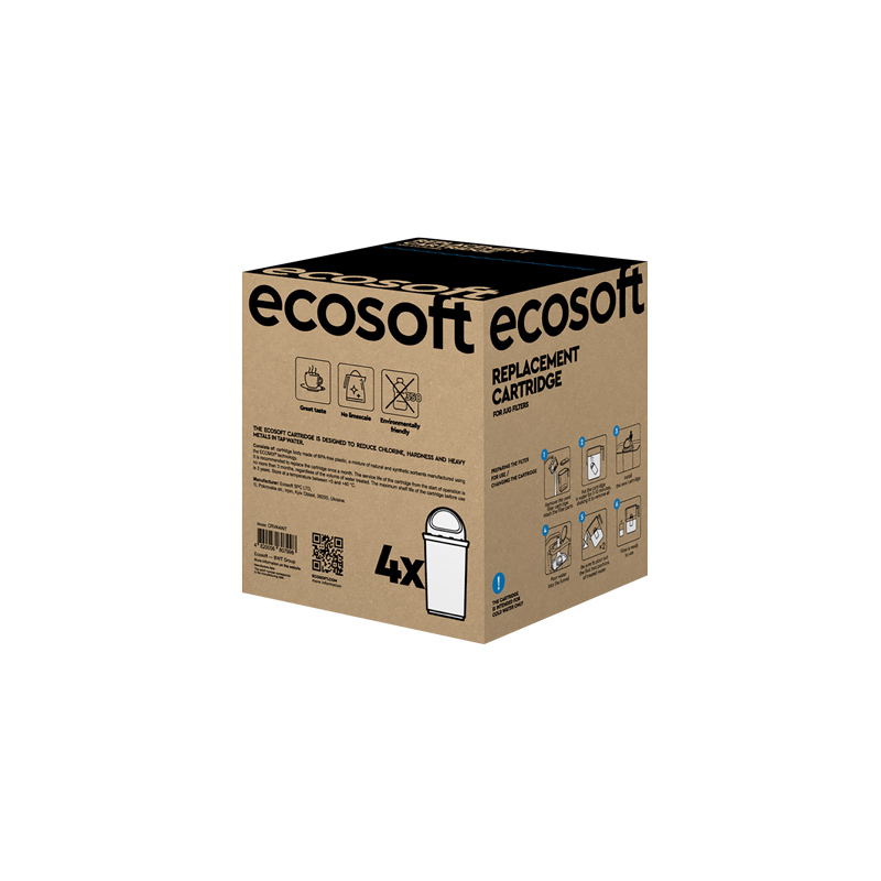 Sada 4 náhradných filtračných vložiek pre filtračnú kanvicu Ecosoft Slim