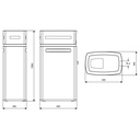 Zmäkčovač vody Anthracite Azure 250 - rozmery