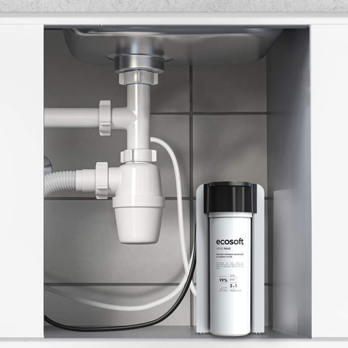Reverzná osmóza Ecosoft CROSS Solo pod drezom v kuchyni