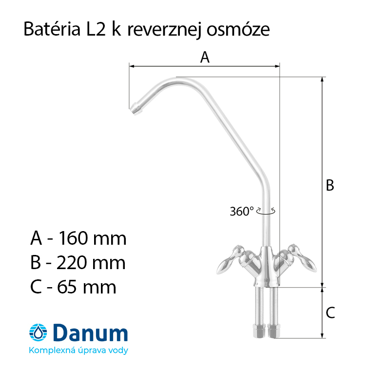 Dvojcestná kuchynská batéria L2 k RO/NF