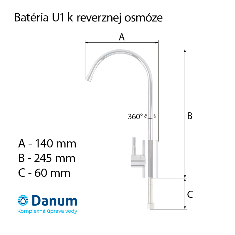 Jednocestná kuchynská batéria U1 k RO/NF