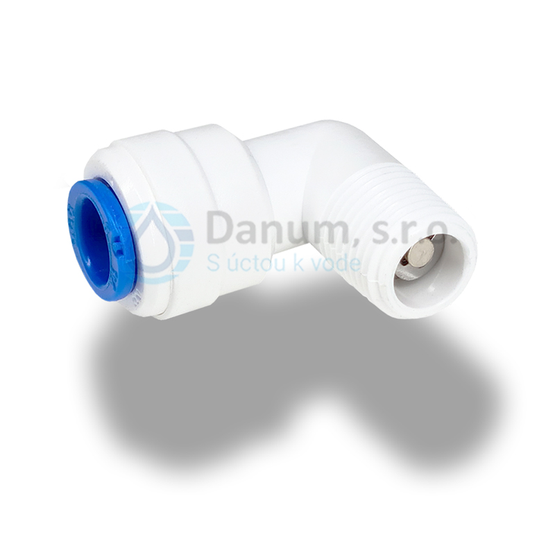 Kolenová rýchlospojka so spätným ventilom a vonk. závitom 1/4" - 1/4"