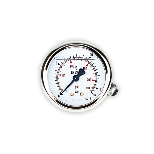 Manometer 1/4" zadným připojením - d63 | 16 bar | glycerín