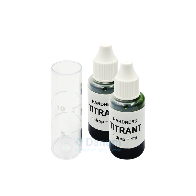 Kapkový tester tvrdosti vody titrační metodou - 2 lahvový set / 2 × 15 ml