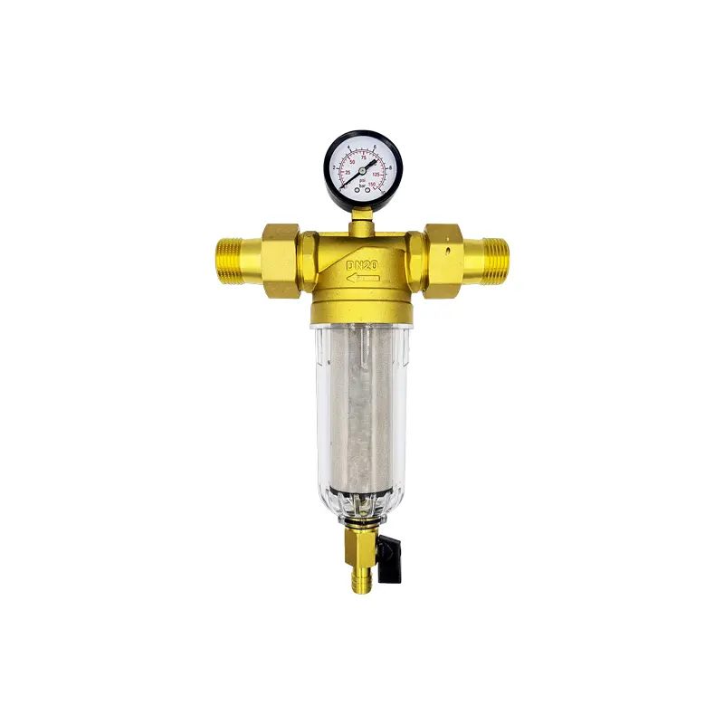 Potrubný filter Micron 3/4" s manometrom a vypúšťacím ventilom