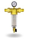 Potrubný filter Micron 3/4" s manometrom a vypúšťacím ventilom