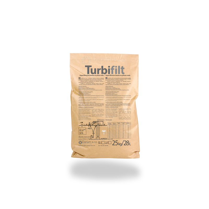 Hyperfiltrační hmota Turbifilt na pitnou vodu 0,5 - 1,0 mm | 28 l/25 kg/vrece