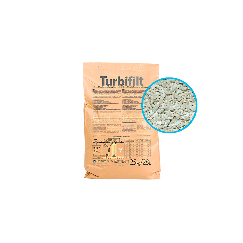 Hyperfiltrační hmota Turbifilt, přírodní zeolit 0,5 - 1,0 mm 28 l/25 kg/sáček