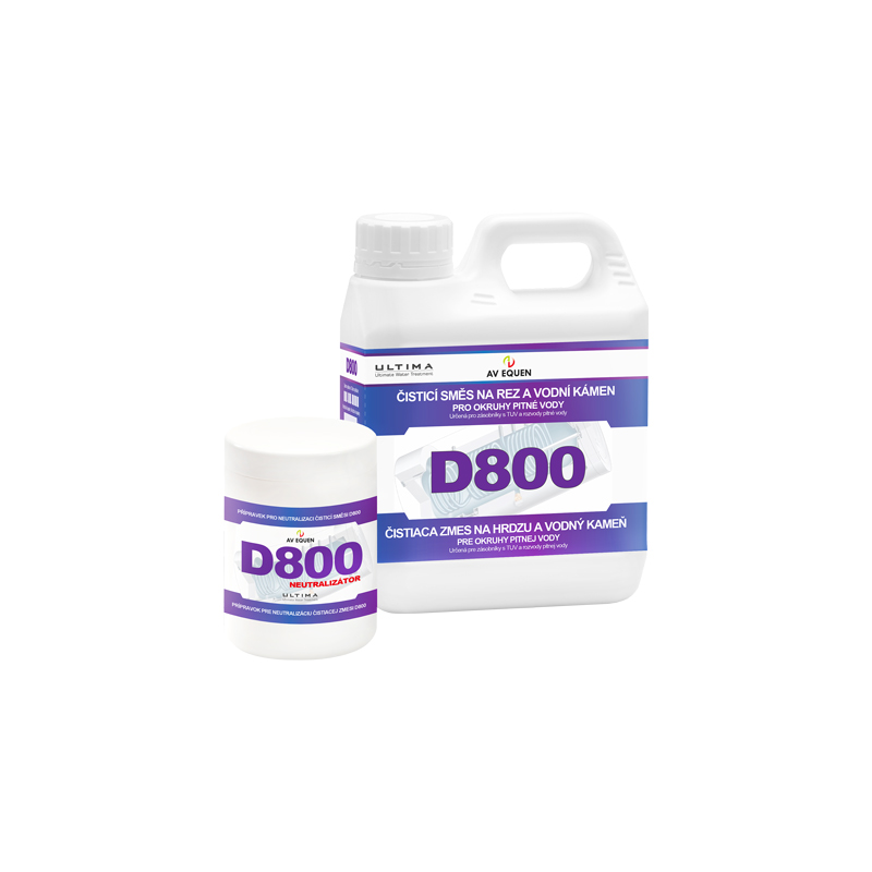 D800 Čistící směs na rez a vodní kámen pro okruhy pitné vody