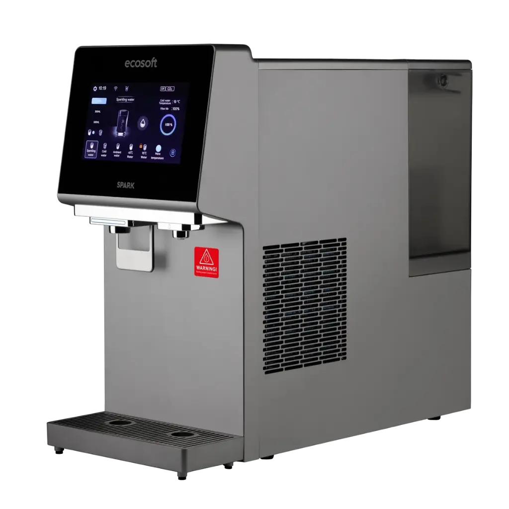 Ecosoft SPARK – chytrý stolní dávkovač reverzní osmózy s perlivou, studenou a horkou vodou