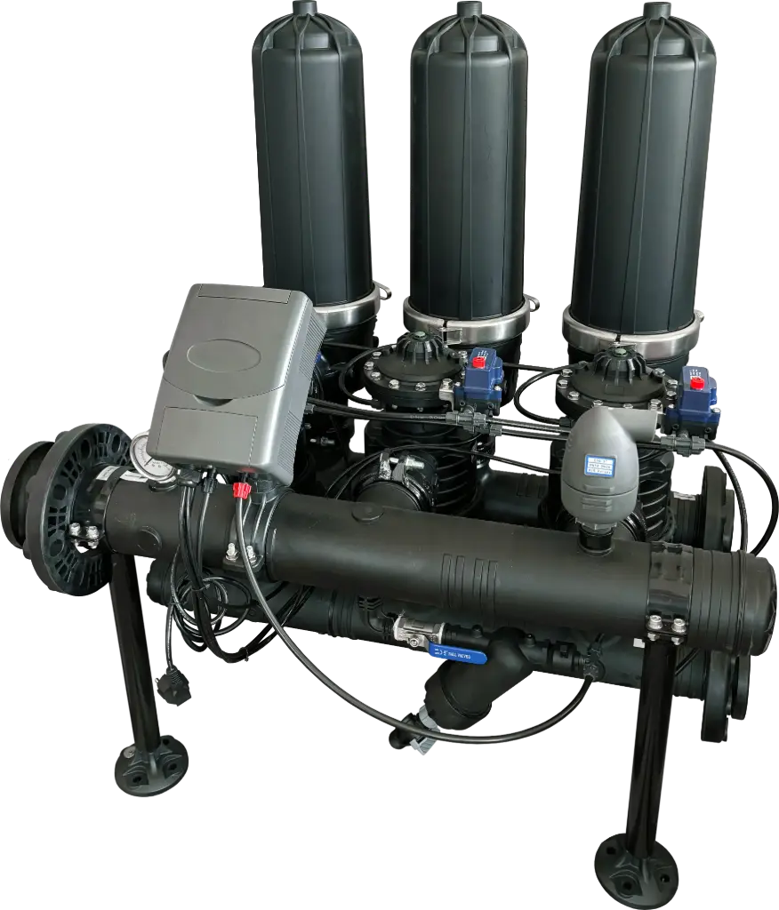 Průmyslový samočisticí filtr AquaSpin DN100 (4") – 72 m³/h, automatický proplach (vhodný pro studniční vodu)