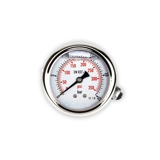 [MM-63/25K] Manometer 1/4" zadným připojením - d63 | 25 bar | glycerín