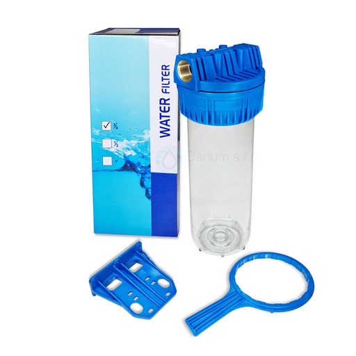 [F34-K] Průhledný potrubní filtr 3/4" - kompletní sada